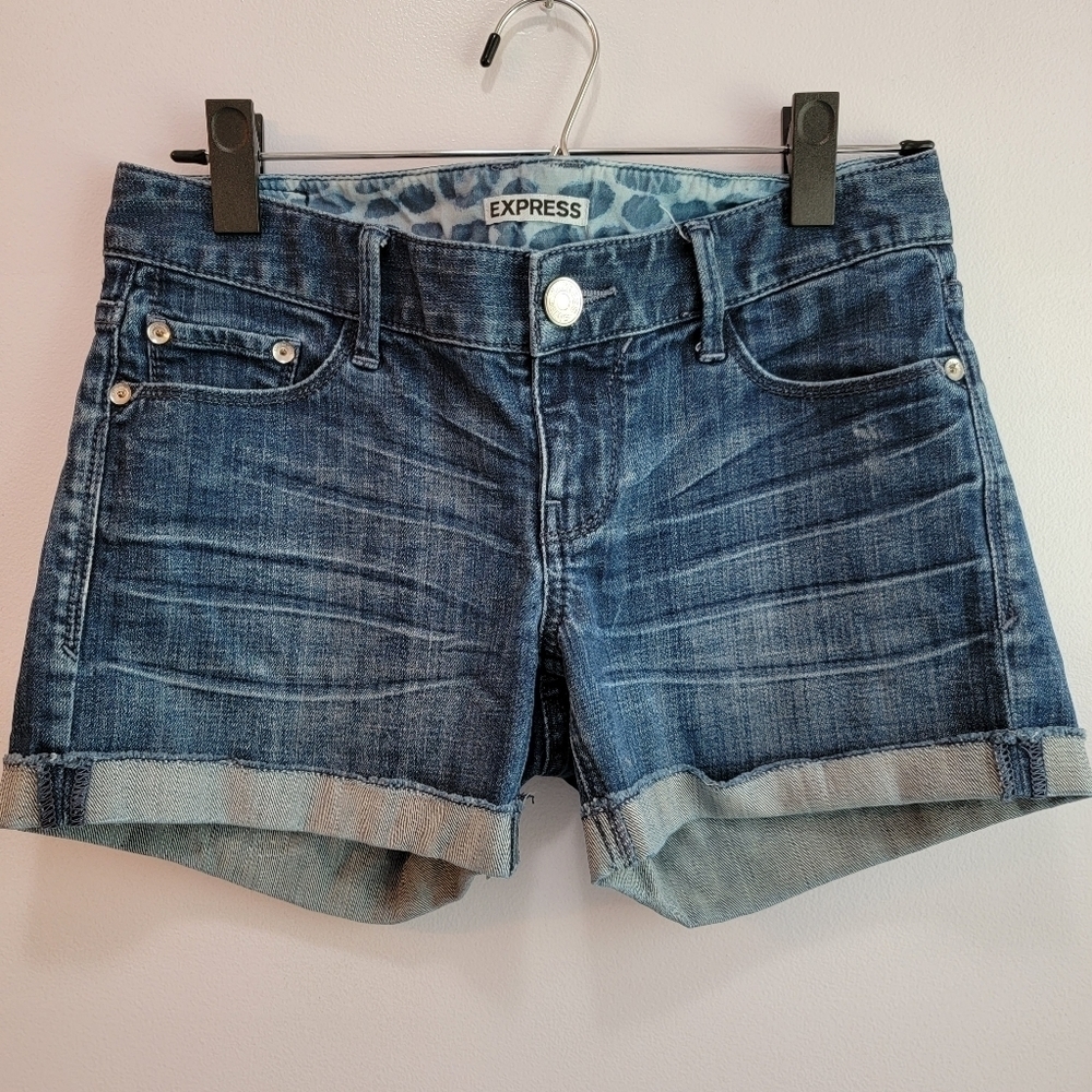 Express Cuffed Denim Shorts Size 0